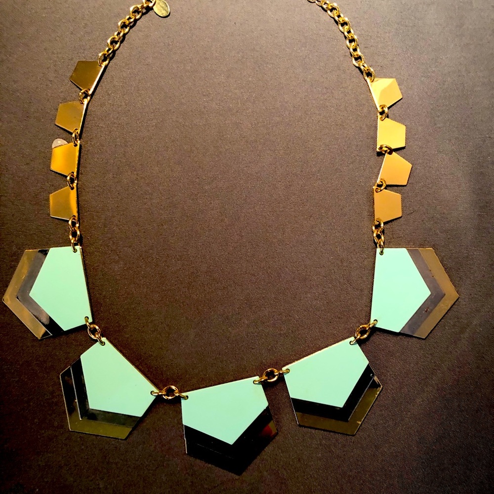 Express Vintage  Necklace Baby Blue and Gold